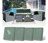 LiveGo Patio Stretch Sofa Cushion Cover Outdoor Cushion Cover Replacement Patio Furniture Cushions Couch Slipcovers Chair Seat Cover Soft Flexibility Protector (4, Bean green)