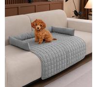 LiveGo Pet Couch Covers for Dogs, Plush Washable Furniture Protector for Dogs & Cats, Anti-Slip Dog Sofa Bed Mat, Soft Durable Pet Couch Protector, Cozy and Easy to Clean (Light gray A, 70*70*12cm)