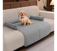 LiveGo Pet Couch Covers for Dogs, Plush Washable Furniture Protector for Dogs & Cats, Anti-Slip Dog Sofa Bed Mat, Soft Durable Pet Couch Protector, Cozy and Easy to Clean (Light gray A, 90*90*12cm)