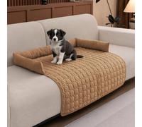 LiveGo Pet Couch Covers for Dogs, Plush Washable Furniture Protector for Dogs & Cats, Anti-Slip Dog Sofa Bed Mat, Soft Durable Pet Couch Protector, Cozy and Easy to Clean (Coffee, 70 * 70 * 12cm)