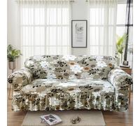 LiveGo Printed Sofa Slipcover Set for Couch Cushion Durable Washable High Elastic Stretchable Furniture Couch Covers with Skirt for Sofa Loveseat Arm Chair