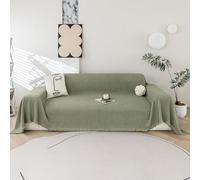 LiveGo Sofa Cover for 3 Seater, Chenille Non-Slip Slipcover for Sofa, All-Season Couch Cover for Dogs, Sofa Loveseat Covers Futon Cover L Shaped Sofa Cover with Tassel (BH Green, 180 * 340cm)