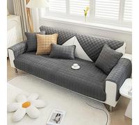 LiveGo Soft Corduroy Sofa Cover, Couch Covers for Sectional Non-Slip Sofa Covers 1 2 3 Seater, Corner Sofa Cover L Shape Slipcover for Dogs Cats Pet Seat Sofa Cushion (70 * 210CM, Dark Gray)
