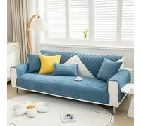 LiveGo Soft Corduroy Sofa Cover, Couch Covers for Sectional Non-Slip Sofa Covers 1 2 3 Seater, Corner Sofa Cover L Shape Slipcover for Dogs Cats Pet Seat Sofa Cushion (90 * 210CM, Light Blue)