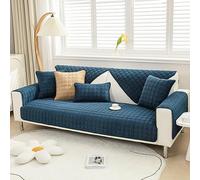 LiveGo Soft Corduroy Sofa Cover, Couch Covers for Sectional Non-Slip Sofa Covers 1 2 3 Seater, Corner Sofa Cover L Shape Slipcover for Dogs Cats Pet Seat Sofa Cushion (90 * 210CM, Dark Blue)