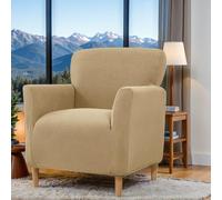 LiveGo Stretch Banquet Armchair Slipcover, Knit Chair Covers with Arms, Non-Slip Waterproof Chair Slipcover for Living Room, Office, Reception, and Pet-Friendly Furniture Protector (Khaki)
