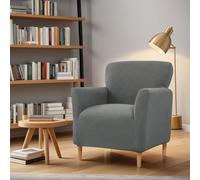 LiveGo Stretch Banquet Armchair Slipcover, Knit Chair Covers with Arms, Non-Slip Waterproof Chair Slipcover for Living Room, Office, Reception, and Pet-Friendly Furniture Protector (Dark Gray)