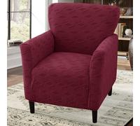 LiveGo Stretch Banquet Armchair Slipcover, Knit Chair Covers with Arms, Non-Slip Waterproof Chair Slipcover for Living Room, Office, Reception, and Pet-Friendly Furniture Protector (Wine Red C)