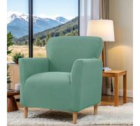 LiveGo Stretch Banquet Armchair Slipcover, Knit Chair Covers with Arms, Non-Slip Waterproof Chair Slipcover for Living Room, Office, Reception, and Pet-Friendly Furniture Protector (Pea Green)