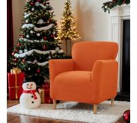 LiveGo Stretch Banquet Armchair Slipcover, Knit Chair Covers with Arms, Non-Slip Waterproof Chair Slipcover for Living Room, Office, Reception, and Pet-Friendly Furniture Protector (Orange Color)