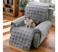 LiveGo Thick Rabbit Plush Recliner Chair Cover - 23 Inch Faux Rabbit Fur Slipcover for Recliner Chairs, Soft & Plush Furniture Protector, Cozy Lazy Boy Recliner Cover for Living Room & Bedroom