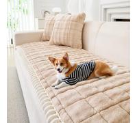 LiveGo Thick Sofa Covers Washable, Milk Velvet Pet Couch Cover for Sofa, Washable Dog Couch Protector for Dogs, Fuzzy Non-Slip Sofa Cover for 2, 3, 4 Seater, Furniture Protector for Living Room