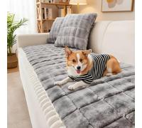 LiveGo Thick Sofa Covers Washable, Milk Velvet Pet Couch Cover for Sofa, Washable Dog Couch Protector for Dogs, Fuzzy Non-Slip Sofa Cover for 2, 3, 4 Seater, Furniture Protector for Living Room