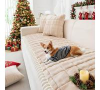 LiveGo Thick Sofa Covers Washable, Milk Velvet Pet Couch Cover for Sofa, Washable Dog Couch Protector for Dogs, Fuzzy Non-Slip Sofa Cover for 2, 3, 4 Seater, Furniture Protector for Living Room