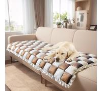 LiveGo Thick Sofa Covers Washable, Pet Couch Cover for Sofa, Washable Dog Couch Protector for Large Dogs, Soft & Fuzzy Non-Slip Sofa Cover for 2, 3, 4 Seater, Furniture Protector for Living Room