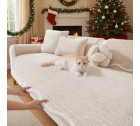 LiveGo Thick Sofa Covers Washable, Snowflake Velvet Pet Couch Cover for Sofa, Washable Dog Couch Protector for Dogs, Fuzzy Non-Slip Sofa Cover for 2, 3, 4 Seater, Furniture Protector for Living Room