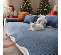 LiveGo Thick Sofa Covers Washable, Snowflake Velvet Pet Couch Cover for Sofa, Washable Dog Couch Protector for Dogs, Fuzzy Non-Slip Sofa Cover for 2, 3, 4 Seater, Furniture Protector for Living Room