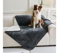 LiveGo Waterproof Dog Fleece, Washable Pet Blankets for Dogs, Soft Large Dog Cat Throw Blanket, Throw for Sofa, Pet Sherpa Blanket Fleece Protects Bed and Sofa with Soft (Dark gray, 152 x 203cm)