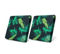 LiveGo Waterproof Patio Chair Cushion Covers,2 Pack Non-Slip Outdoor Seat Cushion Pad Replacement Patio Furniture Cushions Couch Slipcovers Chair Seat Cover for Garden Outdoor (Leaves Black)