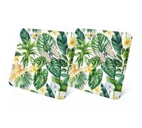 LiveGo Waterproof Patio Chair Cushion Covers,2 Pack Non-Slip Outdoor Seat Cushion Pad Replacement Patio Furniture Cushions Couch Slipcovers Chair Seat Cover for Garden Outdoor (Leaves White)