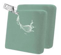 LiveGo Waterproof Patio Chair Cushion Covers,2 Pack Non-Slip Outdoor Seat Cushion Pad Replacement Patio Furniture Cushions Couch Slipcovers Chair Seat Covers for Garden Outdoor(Bean green)