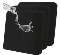 LiveGo Waterproof Patio Chair Cushion Covers,3 Pack Non-Slip Outdoor Seat Cushion Pad Replacement Patio Furniture Cushions Couch Slipcovers Chair Seat Covers for Garden Outdoor(Black)