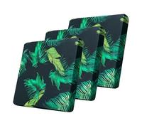 LiveGo Waterproof Patio Chair Cushion Covers,3 Pack Non-Slip Outdoor Seat Cushion Pad Replacement Patio Furniture Cushions Couch Slipcovers Chair Seat Cover for Garden Outdoor (Leaves Black)