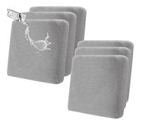 LiveGo Waterproof Patio Chair Cushion Covers,6 Pack Non-Slip Outdoor Seat Cushion Pad Replacement Patio Furniture Cushions Couch Slipcovers Chair Seat Cover for Garden Outdoor(Light Gray)