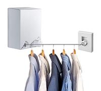 LIVEHITOP Washing Line, Retractable Clothes Drying Line, Stainless Steel Extendable Laundry Line, Adjustable 4.2M Washing Line Rope, Punch and Wall Mount for Indoor and Outdoor (Silver)