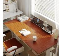 Liveinu PU Leather Office Desk Pad Protector, Large Mouse Pad, Non-Slip, Laptop Desk Blotter, Waterproof Writing Pad for Office Home, Light Brown, 90x180cm