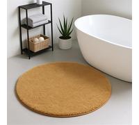 Liveinu Round Bath Mat, Super Soft Absorbent Shag Bathroom Rug Non Slip 24", Machine Washable Floor Carpet for Tub Shower, Home Decor Accessories, Dark Khaki