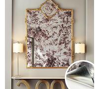 LiveInUrban Antique Peel and Stick Wallpaper Modern Rusty Mirror, Waterproof Self Adhesive Furniture Stickers, Thickend Foxed Ancient Rust Wall Art Home Decor 58X200CM