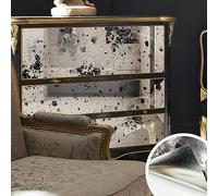 LiveInUrban Antique Peel and Stick Wallpaper Modern Rusty Mirror, Waterproof Self Adhesive Wall Sticker for Furniture Sticker, Thickend Wall Mural Ink Stains Art Home Decor 39X100CM