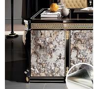 LiveInUrban Antique Peel and Stick Wallpaper Modern Rusty Mirror, Waterproof Self Adhesive Wall Sticker for Furniture Sticker, Thickend Wall Mural Foxed Silver Rusts Art Home Decor 39X100CM