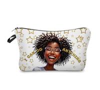 Livel lhood African American Makeup Bag Cute Small Organizer Zipper Pouch I Can Do Anything Cosmetic Bag Inspirational Birthday Present for Women Friends, hzt0749, S