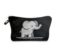 Livel lhood Chalk Drawing Elephant Makeup Bag Cute Small Organizer Zipper Pouch Chalk Drawing Elephant Cosmetic Bag Birthday Present for Women Friends