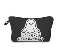 Livel lhood Funny Boo Makeup Bag Cute Small Organizer Zipper Pouch Boo Just Kidding Cosmetic Bag Halloween Present for Women Friends