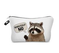 Livel lhood Funny Raccoon Makeup Bag Cute Small Organizer Zipper Pouch Respectfully No Cosmetic Bag Birthday Present for Raccoon Lovers Women Friends
