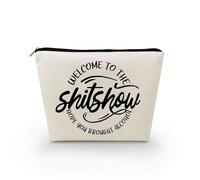Livel lhood Funny Slogan Makeup Bag Canvas Organizer Zipper Pouch Welcome To The Show Cosmetic Bag Party Accessories Present for Friends Newcomers Women, asnt0616