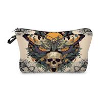 Livel lhood Gothic Skull Butterfly Makeup Bag Cute Small Organizer Zipper Pouch Gothic Skull Butterfly Cosmetic Bag Birthday Present for Women Friends, hzz13485, S