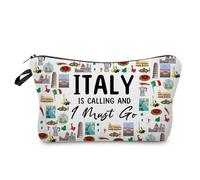 Livel lhood Italy Is Calling Makeup Bag Cute Small Organizer Zipper Pouch Italy Is Calling Cosmetic Bag Travel Present for Women Friends