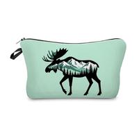 Livel lhood Jungle Moose Makeup Bag Cute Small Organizer Zipper Pouch Jungle Moose Cosmetic Bag Birthday Present for Women Friends
