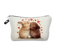Livel lhood Kiss Rabbit Makeup Bag Cute Small Organizer Zipper Pouch Cartoon Love Rabbit Cosmetic Bag Birthday Present for Women Friends