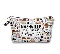 Livel lhood Nashiville Is Calling Makeup Bag Cute Small Organizer Zipper Pouch Nashiville Is Calling Cosmetic Bag Travel Present for Women Friends