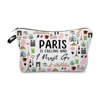 Livel lhood Paris Is Calling Makeup Bag Cute Small Organizer Zipper Pouch Paris Is Calling Cosmetic Bag Travel Present for Women Friends
