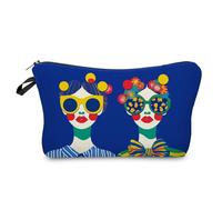 Livel lhood Pop Art Women Portrait Makeup Bag Cute Small Organizer Zipper Pouch Retro Funky Pop Art Portrait Cosmetic Bag Birthday Present for Women Friends