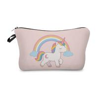 Livel lhood Rainbow Unicorn Cute Small Makeup Bag | Printed Padded Cosmetic Organizer Zipper Pouch, Rainbow Unicorn Gift for Women Friends