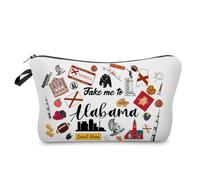Livel lhood Take Me To Alabama Cute Small Makeup Bag | Printed Padded Cosmetic Organizer Zipper Pouch, Take Me To Alabama Gift for Women Friends