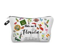 Livel lhood Take Me To Florida Cute Small Makeup Bag | Printed Padded Cosmetic Organizer Zipper Pouch, Take Me To Florida Gift for Women Friends