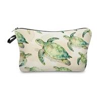 Livel lhood Watercolor Sea Turtle Makeup Bag Cute Small Organizer Zipper Pouch Watercolor Sea Turtle Cosmetic Bag Birthday Present for Women Friends -2